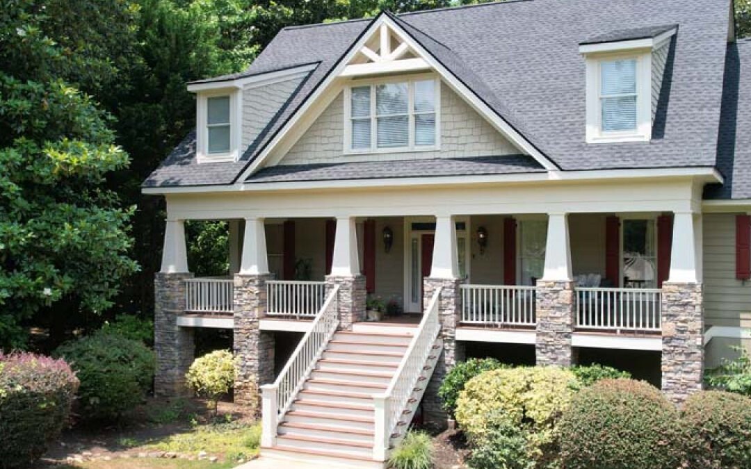 Asphalt shingle roof inspected from above