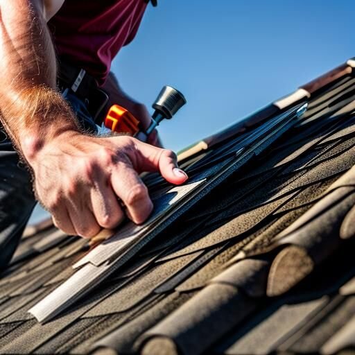 Close-up of asphalt shingles